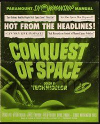 7x501 CONQUEST OF SPACE pressbook '55 George Pal sci-fi, see how it will happen in your lifetime!