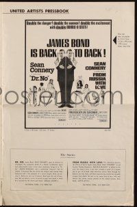 7x530 DR. NO/FROM RUSSIA WITH LOVE pressbook '65 Sean Connery is James Bond, double the danger!