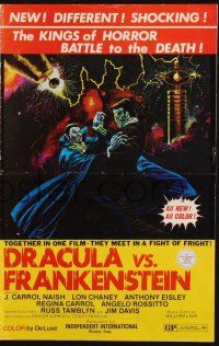 7x534 DRACULA VS. FRANKENSTEIN pressbook '71 the kings of horror battling to the death!