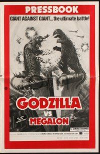 7x590 GODZILLA VS. MEGALON pressbook '76 Gojira tai Megaro, Toho monsters, Megalon, Gigan!