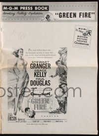 7x599 GREEN FIRE pressbook '54 beautiful full-length Grace Kelly & Stewart Granger!