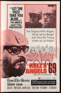 7x609 HELL'S ANGELS '69 pressbook '69 art of biker gang in the rumble that rocked Las Vegas!