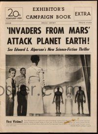 7x632 INVADERS FROM MARS pressbook + herald '53 classic, green monsters from outer space!