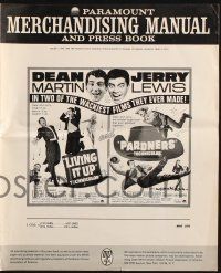 7x678 LIVING IT UP/PARDNERS pressbook '65 wacky Dean Martin & Jerry Lewis double-bill!