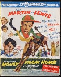 7x715 MONEY FROM HOME pressbook '54 3-D Dean Martin & horse jockey Jerry Lewis!