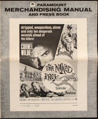7x724 NAKED PREY pressbook '65 Cornel Wilde stripped & weaponless in Africa running from killers!