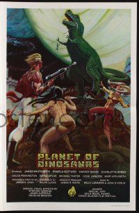 7x754 PLANET OF DINOSAURS pressbook '78 sexy sci-fi artwork by Ken Hoff & special effects images!