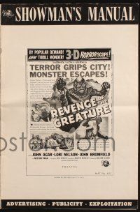 7x778 REVENGE OF THE CREATURE pressbook '55 lots of 3-D ads & info about both releases!