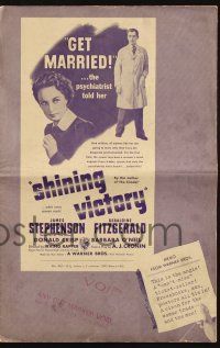 7x814 SHINING VICTORY pressbook '41 the psychiatrist told Geraldine Fitzgerald to get married!