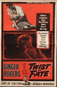 7x873 TWIST OF FATE pressbook '54 sexy dame Ginger Rogers has too many men on a string!