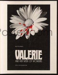 7x878 VALERIE & HER WEEK OF WONDERS pressbook '70 Jaromil Jires, cool art of bleeding flower!
