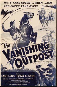7x881 VANISHING OUTPOST pressbook '51 great images of cowboys Lash LaRue & Fuzzy St. John!