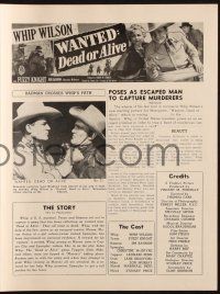 7x890 WANTED DEAD OR ALIVE pressbook '51 Whip Wilson with gun defending Christine McIntyre!