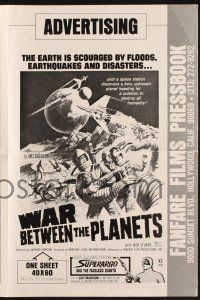 7x891 WAR BETWEEN THE PLANETS/SUPERARGO & THE FACELESS GIANTS pressbook '71 cool sci-fi images!