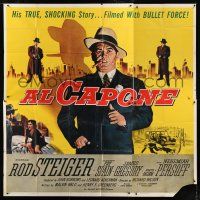 7y005 AL CAPONE 6sh '59 cool artwork of Rod Steiger as the most notorious gangster in history!