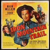 7y067 IRON MOUNTAIN TRAIL 6sh '53 great close up art of cowboy Rex Allen & Koko the Miracle Horse!