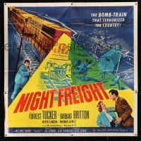 7y087 NIGHT FREIGHT 6sh '55 Forrest Tucker & the bomb-train that terrorized the country!