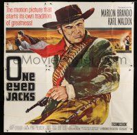 7y090 ONE EYED JACKS 6sh '61 great artwork of star & director Marlon Brando with gun & bandolier!