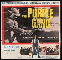 7y096 PURPLE GANG 6sh '59 Robert Blake, Barry Sullivan, they matched Al Capone crime for crime!