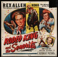 7y098 RODEO KING & THE SENORITA 6sh '51 art of Arizona Cowboy Rex Allen & his Miracle Horse Koko!