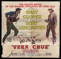 7y125 VERA CRUZ 6sh '55 great full-length artwork of cowboys Gary Cooper & Burt Lancaster!