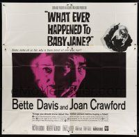 7y127 WHAT EVER HAPPENED TO BABY JANE? 6sh '62 Robert Aldrich, scariest Bette Davis & Joan Crawford!