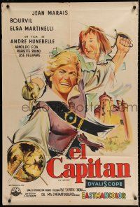 7y156 CAPTAIN BLOOD Argentinean '60 great art of French swashbucklers Jean Marais & Bourvil!