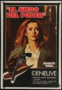 7y169 ECOUTE VOIR Argentinean '79 great c/u of sexy detective Catherine Deneuve!