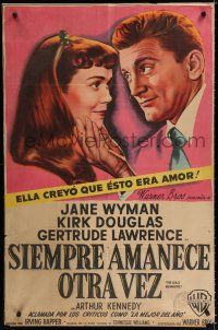 7y182 GLASS MENAGERIE Argentinean '50 Jane Wyman loves Kirk Douglas, Tennessee Williams!