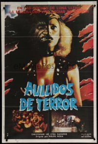 7y191 HOWLING II Argentinean '85 wild split image of Annie McEnroe as werewolf and as human!