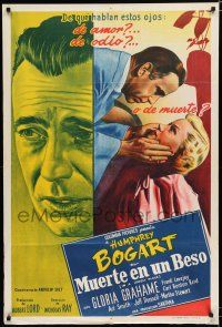7y193 IN A LONELY PLACE Argentinean R1950s art of Humphrey Bogart & Gloria Grahame, Nicholas Ray
