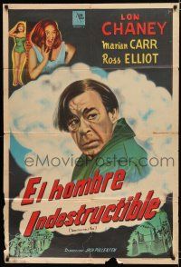 7y194 INDESTRUCTIBLE MAN Argentinean '56 Lon Chaney Jr. as the invincible monster, different art!