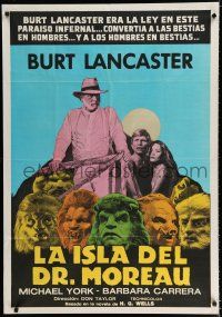 7y195 ISLAND OF DR. MOREAU Argentinean '77 Michael York, mad scientist Burt Lancaster, different!