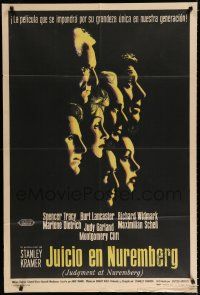 7y198 JUDGMENT AT NUREMBERG Argentinean '61 Spencer Tracy, Judy Garland, Burt Lancaster, Dietrich!