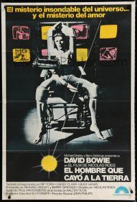 7y219 MAN WHO FELL TO EARTH Argentinean '76 Nicolas Roeg, cool different image of David Bowie!