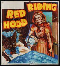 7y097 RED RIDING HOOD stage play English 6sh '30s stone litho of Red by wolf disguised in bed!