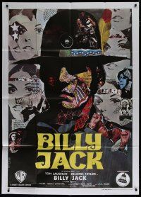 7y494 BILLY JACK Italian 1p '71 Tom Laughlin, Delores Taylor, great different Ermanno Iaia art!