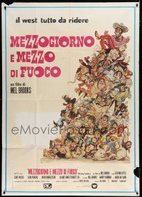 7y500 BLAZING SADDLES Italian 1p R80s classic Mel Brooks, great different art by Rick Meyerowitz!