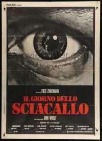 7y547 DAY OF THE JACKAL Italian 1p '73 Fred Zinnemann classic, Edward Fox, eyeball art by Leonard!