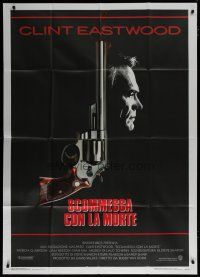 7y549 DEAD POOL Italian 1p '88 Clint Eastwood as tough cop Dirty Harry, cool smoking gun image!