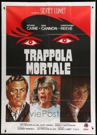 7y553 DEATHTRAP Italian 1p '87 different art of Christopher Reeve, Michael Caine & Dyan Cannon!