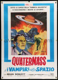 7y577 ENEMY FROM SPACE Italian 1p R76 Quatermass II, sequel to Quatermass Xperiment, Fertino art!