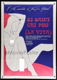 7y579 EVERY MAN FOR HIMSELF Italian 1p '84 Jean-Luc Godard, full-length art of sexy naked woman!