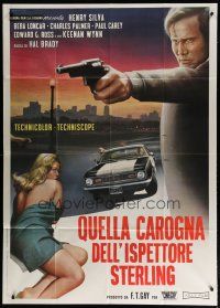 7y586 FALLING MAN Italian 1p '68 Henry Silva, Beba Loncar, cool crime artwork by Franco Fiorenzi!