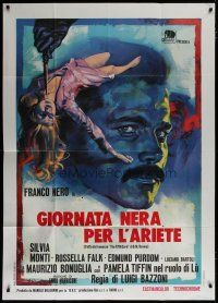 7y590 FIFTH CORD Italian 1p '71 art of Franco Nero by bloody knife & sexy murder victim!