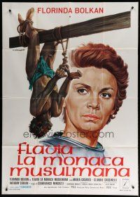 7y601 FLAVIA Italian 1p '74 Tarantelli art of woman watching man bound & hung!
