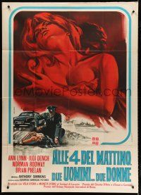 7y605 FOUR IN THE MORNING Italian 1p '65 Paradiso art of naked girl under sheet at crime scene!