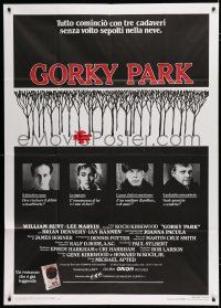7y636 GORKY PARK Italian 1p '83 William Hurt, Lee Marvin, cool bloody snow in trees art!