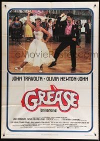 7y637 GREASE Italian 1p '78 John Travolta & Olivia Newton-John dancing in a most classic musical!