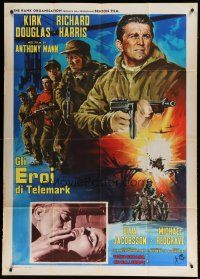 7y653 HEROES OF TELEMARK Italian 1p '66 Kirk Douglas & Richard Harris stop Nazis with atom bomb!